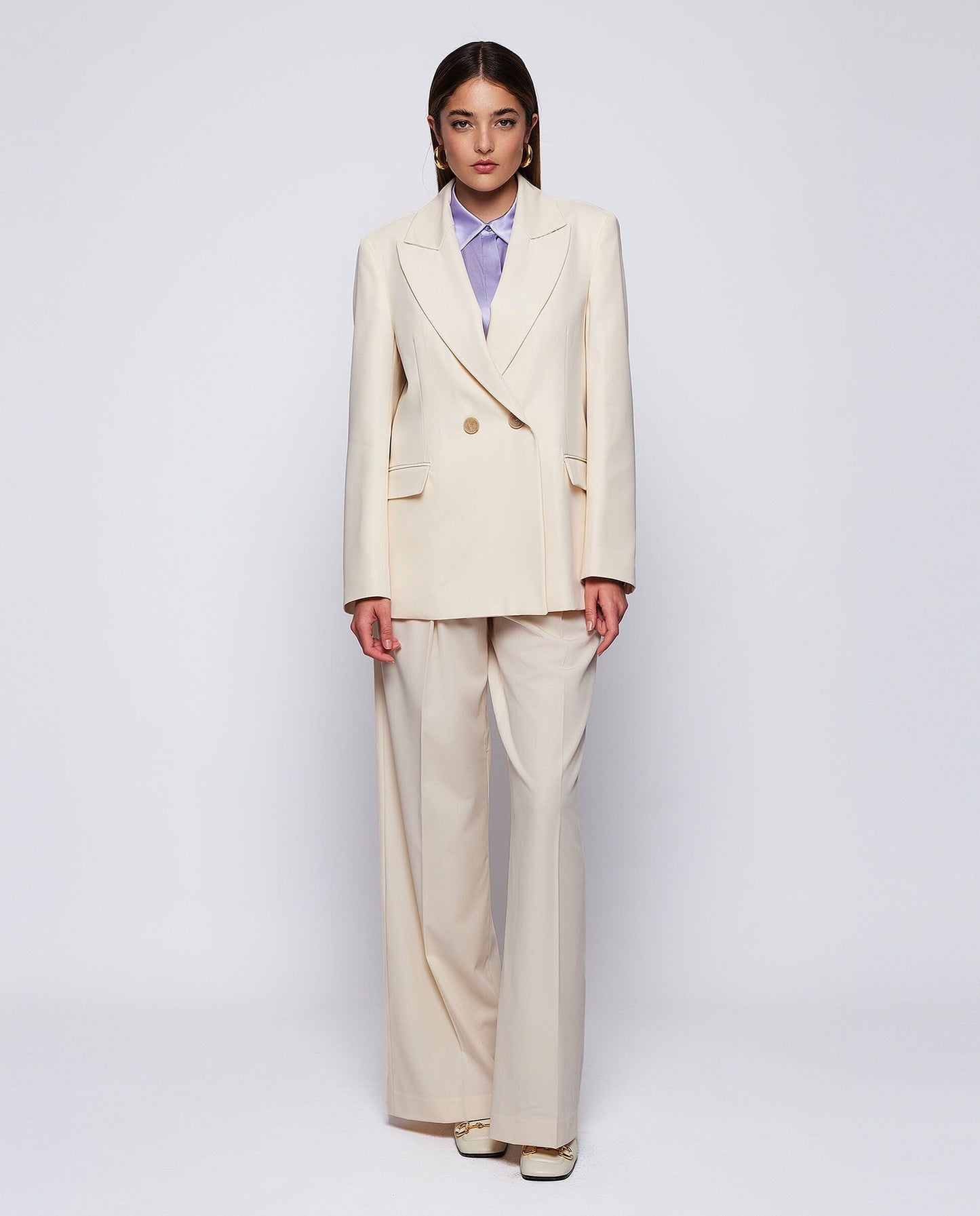 Vanilla wool suit trousers Trousers Mirto 
