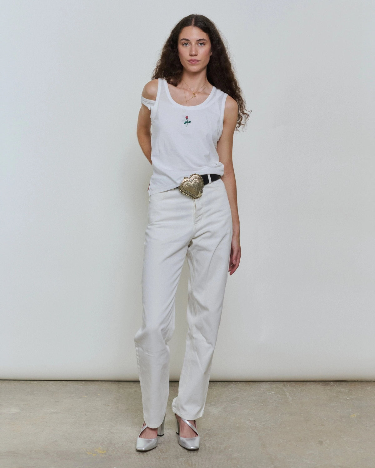 Vaqueros Blancos clasicos de la rosa Trousers Ynes Suelves 
