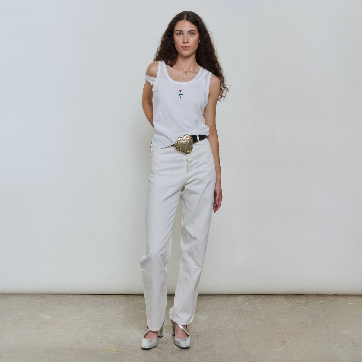 Vaqueros Blancos clasicos de la rosa Trousers Ynes Suelves 