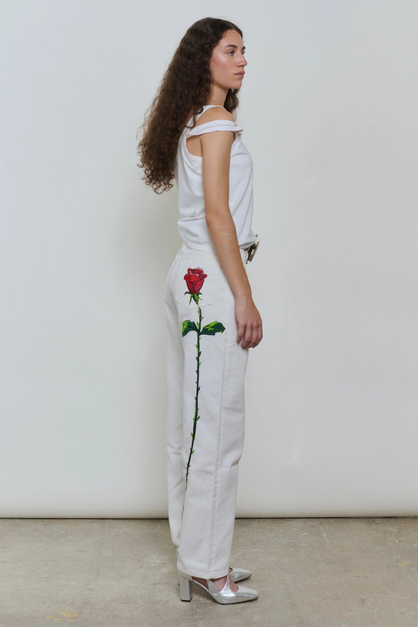 Vaqueros Blancos clasicos de la rosa Trousers Ynes Suelves 