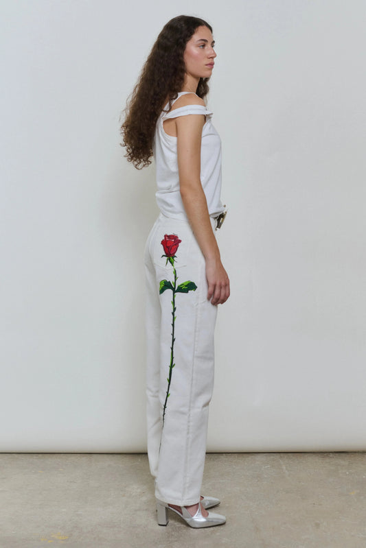 Vaqueros Blancos clasicos de la rosa Trousers Ynes Suelves 