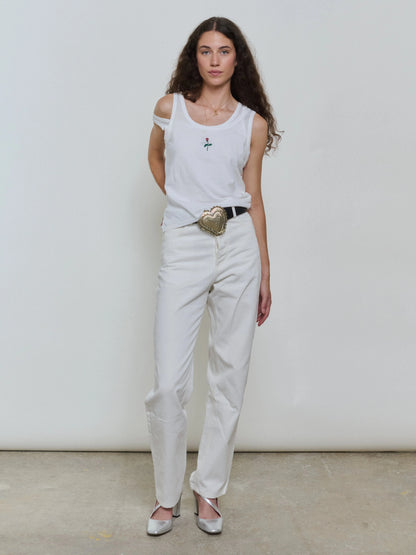 Vaqueros Blancos clasicos de la rosa Trousers Ynes Suelves 