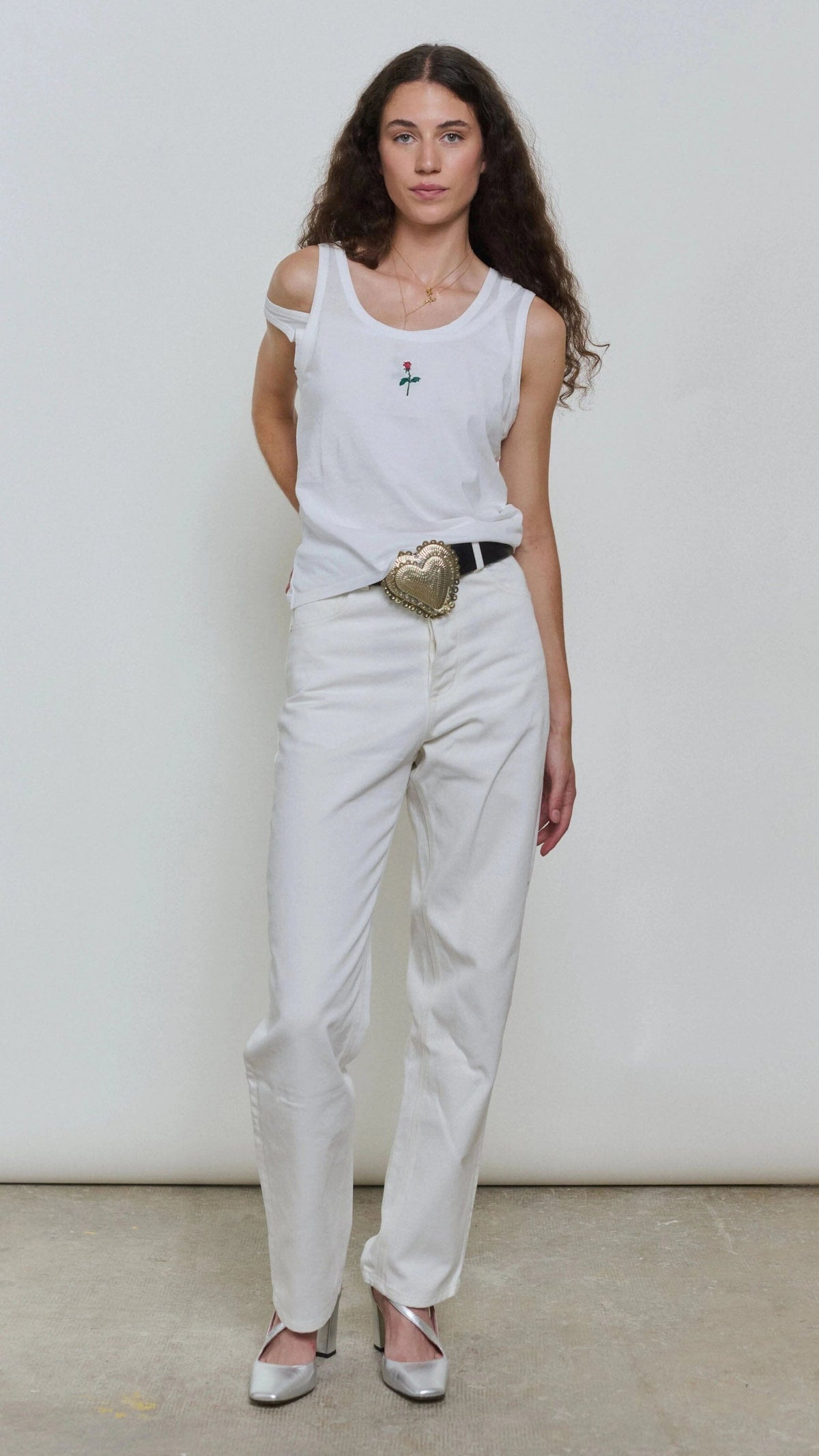 Vaqueros Blancos clasicos de la rosa Trousers Ynes Suelves 