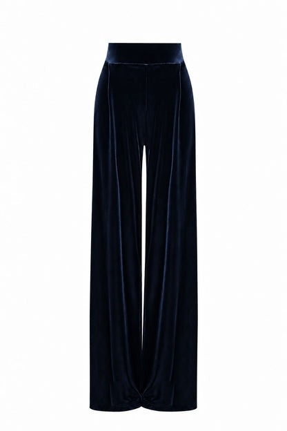 Velvet Pleated Trousers Trousers Elisa Cortés AZUL MARINO 36 