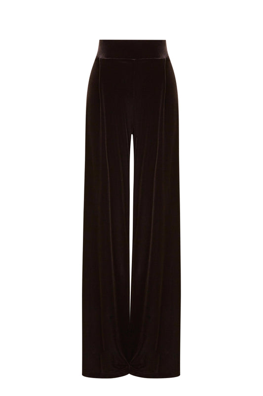 Velvet Pleated Trousers Trousers Elisa Cortés MARRÓN 36 