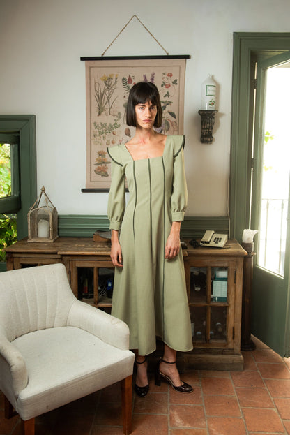 Vestido Alberg Verde Manga Larga Dresses IPA BRAND 