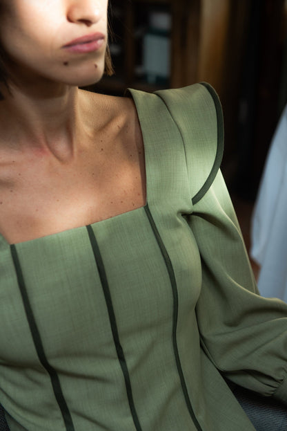 Vestido Alberg Verde Manga Larga Dresses IPA BRAND 