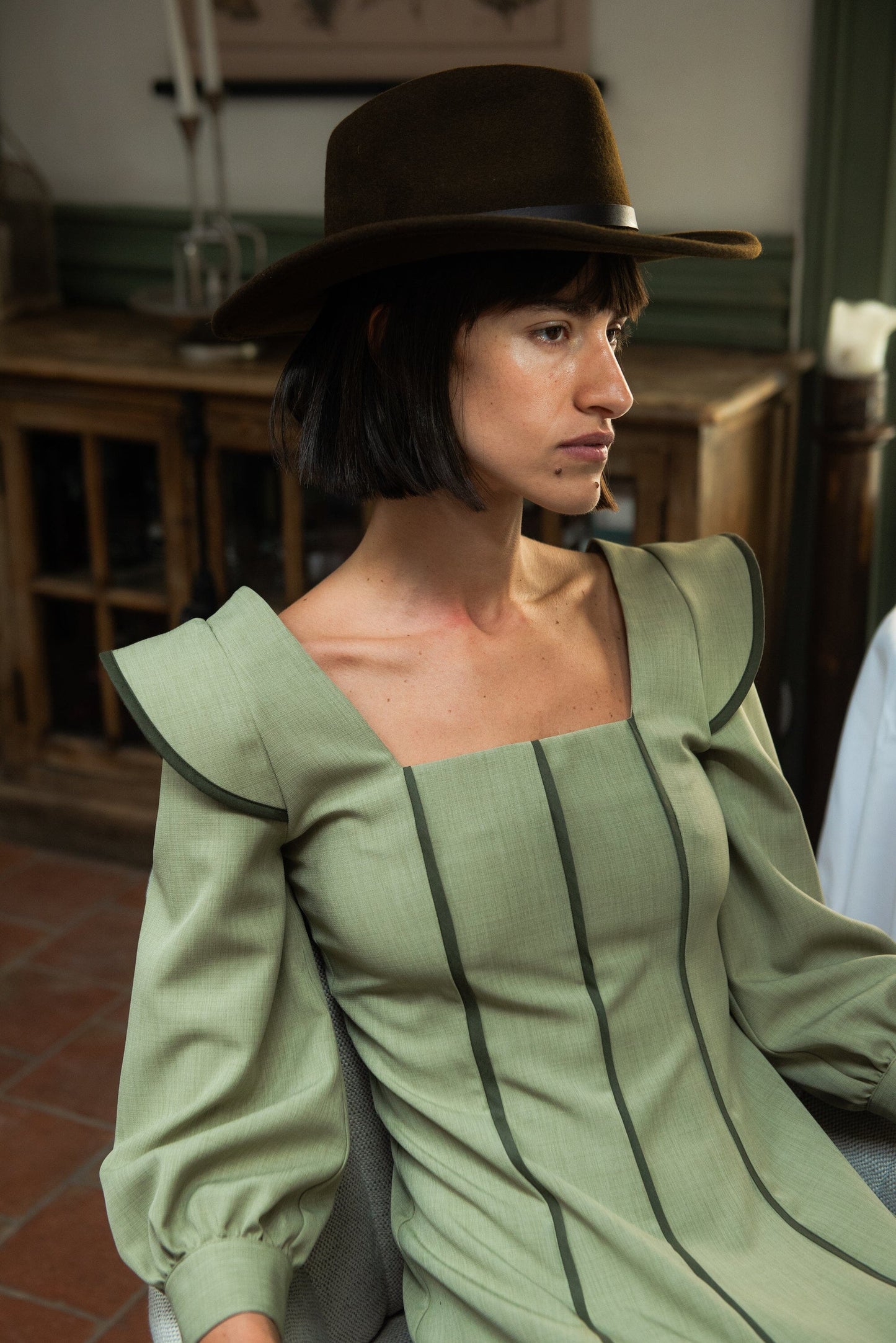 Vestido Alberg Verde Manga Larga Dresses IPA BRAND 