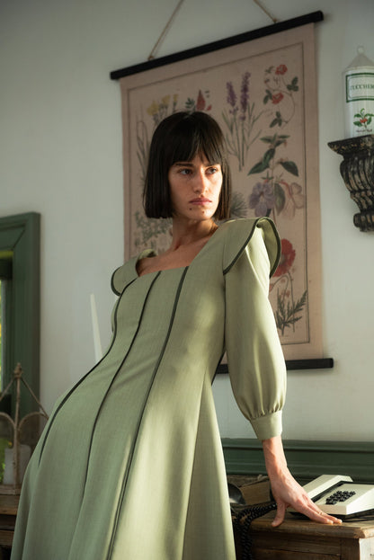 Vestido Alberg Verde Manga Larga Dresses IPA BRAND 