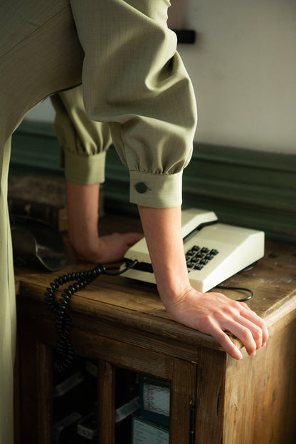 Vestido Alberg Verde Manga Larga Dresses IPA BRAND 