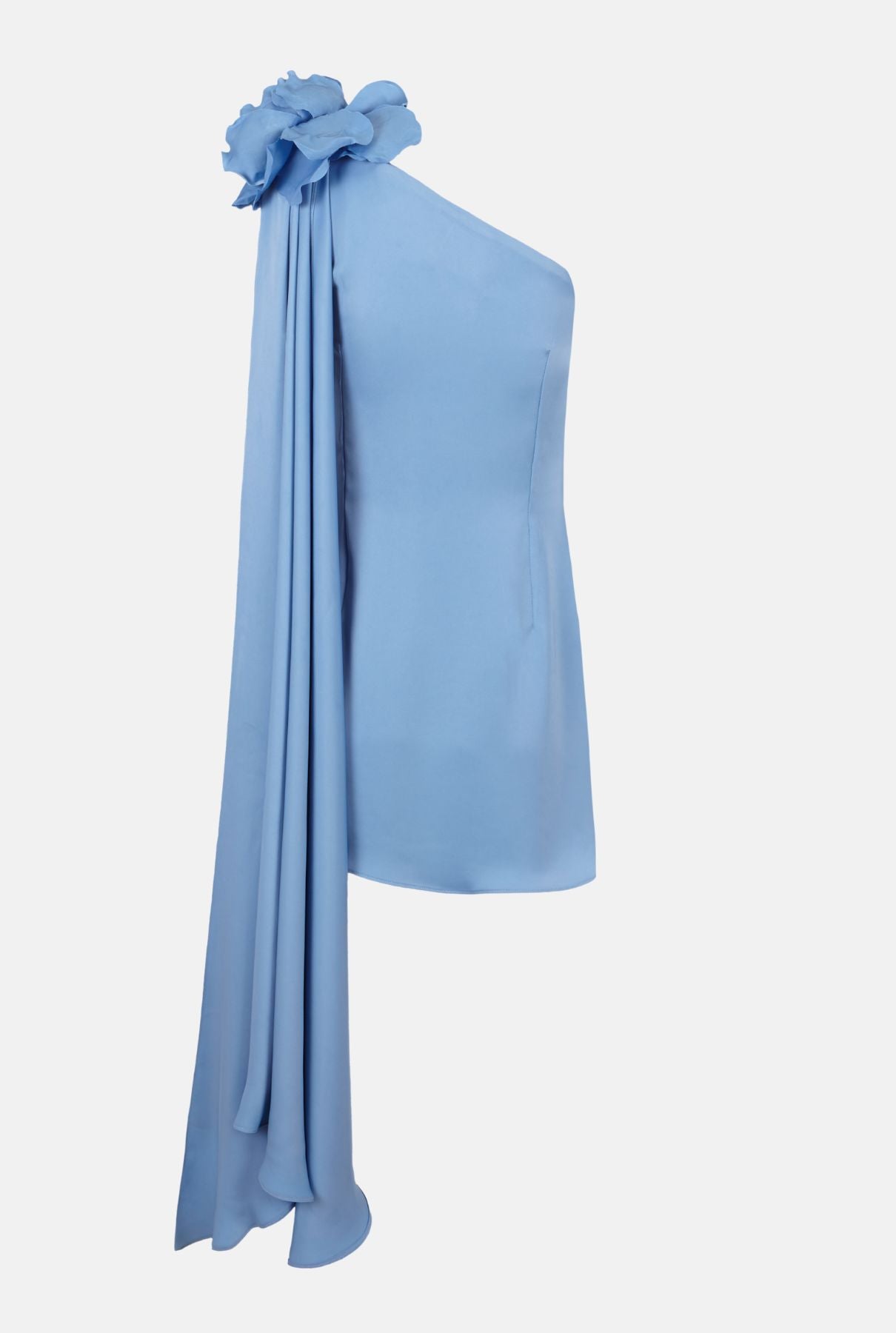 VESTIDO ASIMETRICO CORTO CON FLOR ARTESANAL Dresses Malne 