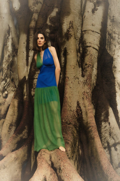 Vestido Begoña Azul - Verde Dresses Julise Magon 