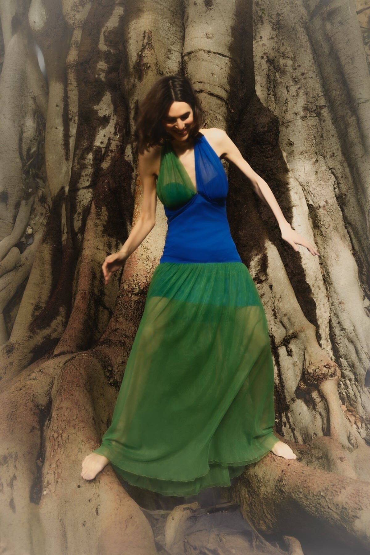 Vestido Begoña Azul - Verde Dresses Julise Magon 
