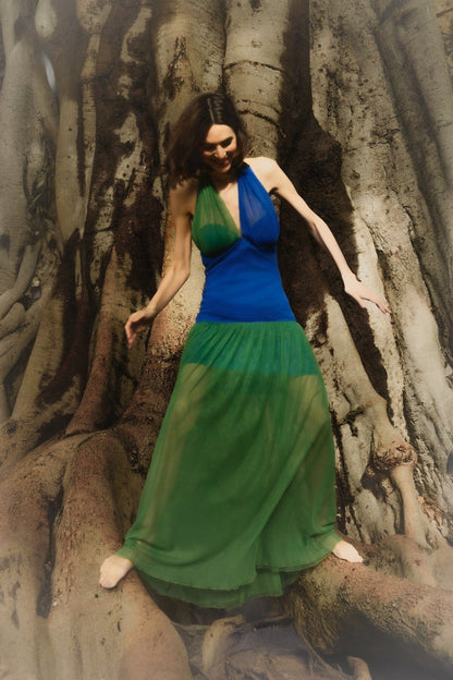 Vestido Begoña Azul - Verde Dresses Julise Magon 