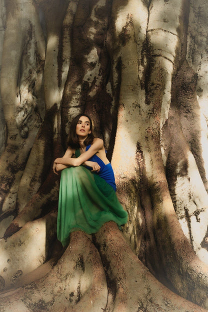 Vestido Begoña Azul - Verde Dresses Julise Magon 