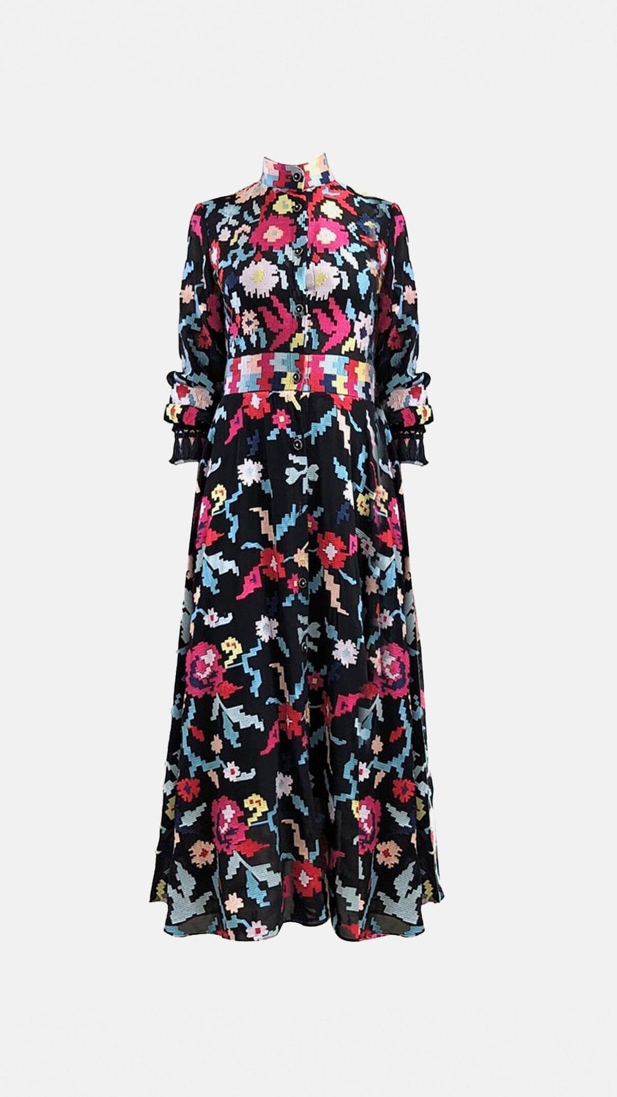 Vestido Bordado Flores Pixelado Dresses Leyre Doueil 