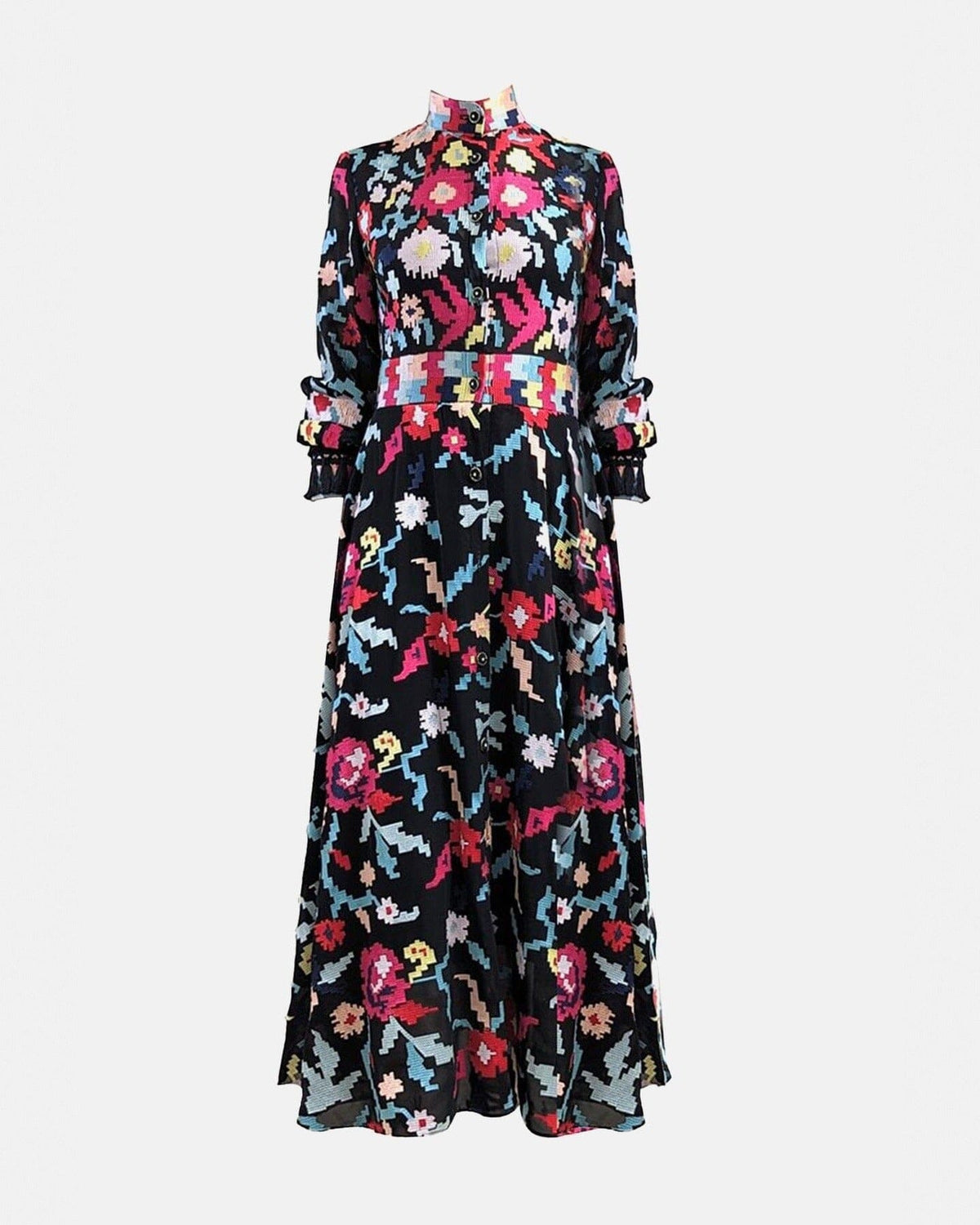 Vestido Bordado Flores Pixelado Dresses Leyre Doueil 