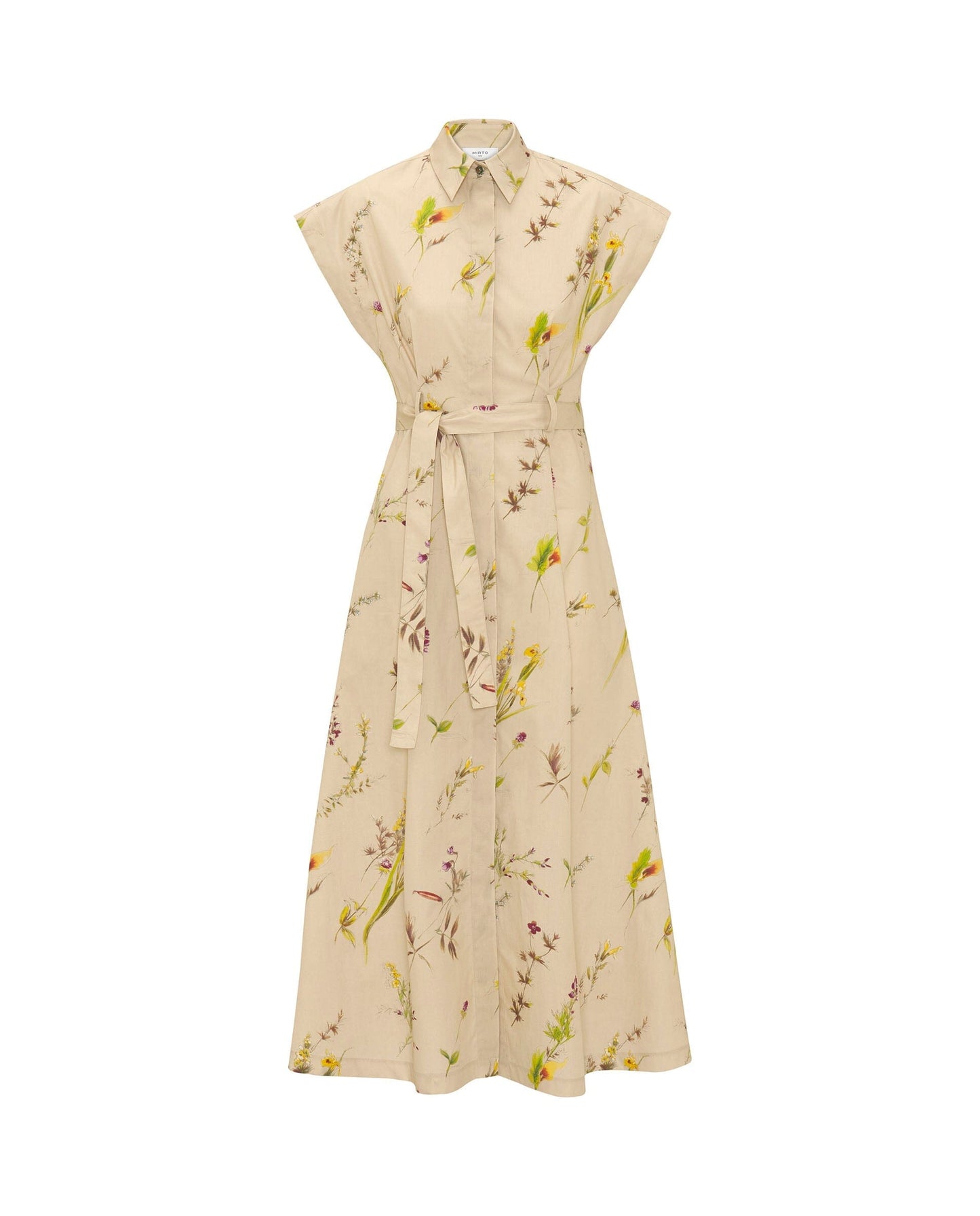 Vestido camisero beige estampado florall Dresses Mirto 