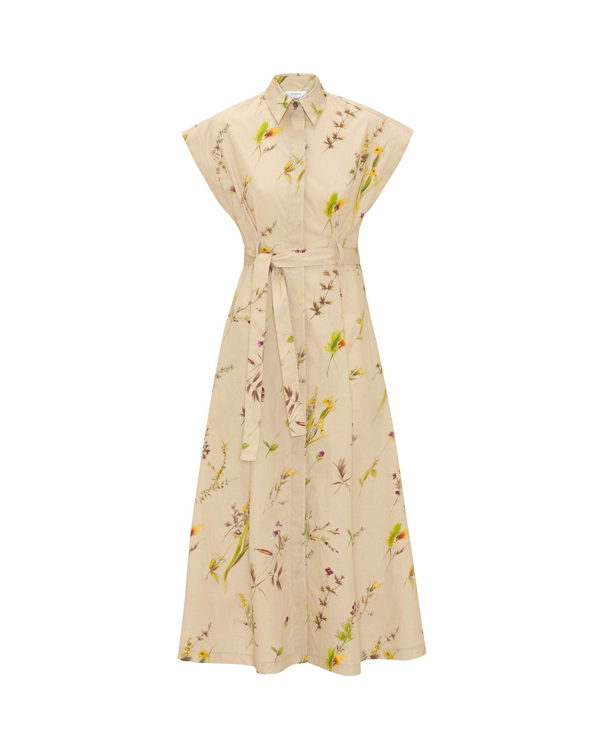 Vestido camisero beige estampado florall Dresses Mirto 