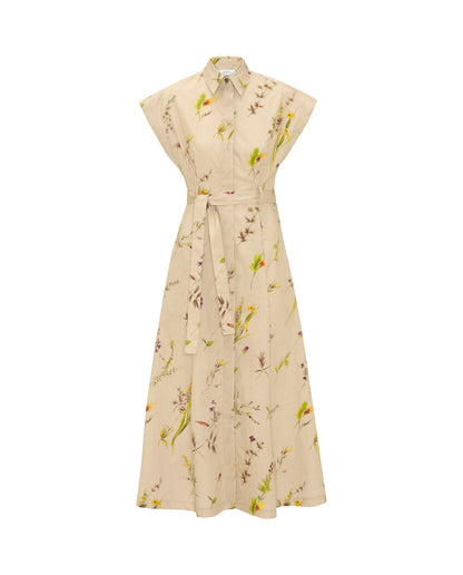Vestido camisero beige estampado florall Dresses Mirto 