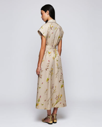 Vestido camisero beige estampado florall Dresses Mirto 