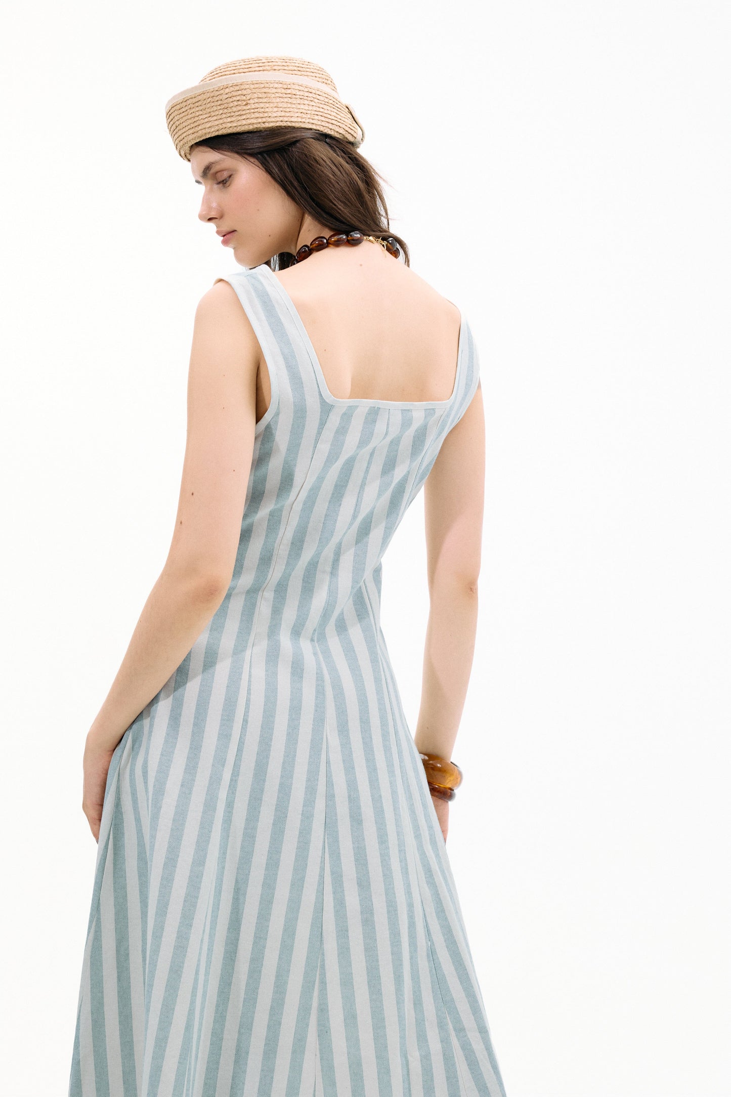Vestido Costiera Multirrayas Azul Dresses IPA BRAND 