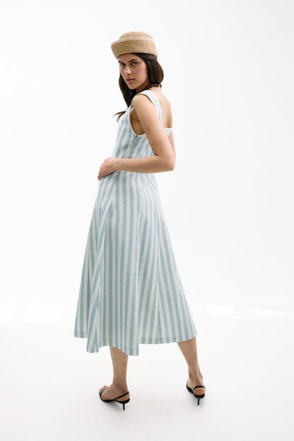 Vestido Costiera Multirrayas Azul Dresses IPA BRAND 