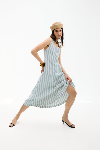 Vestido Costiera Multirrayas Azul Dresses IPA BRAND 