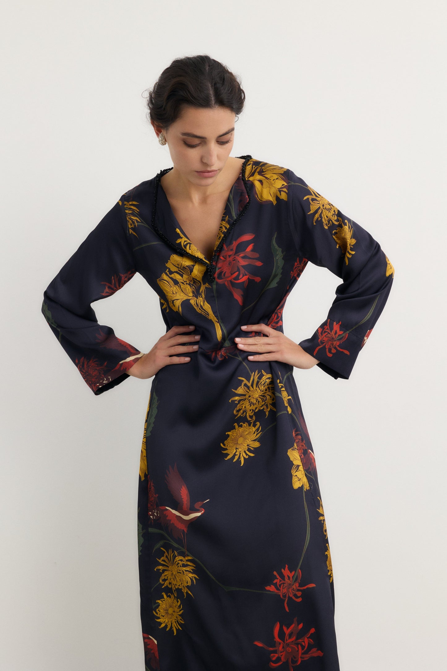 Vestido Frida Flora marino - Preorder Dresses Galcon Studio 