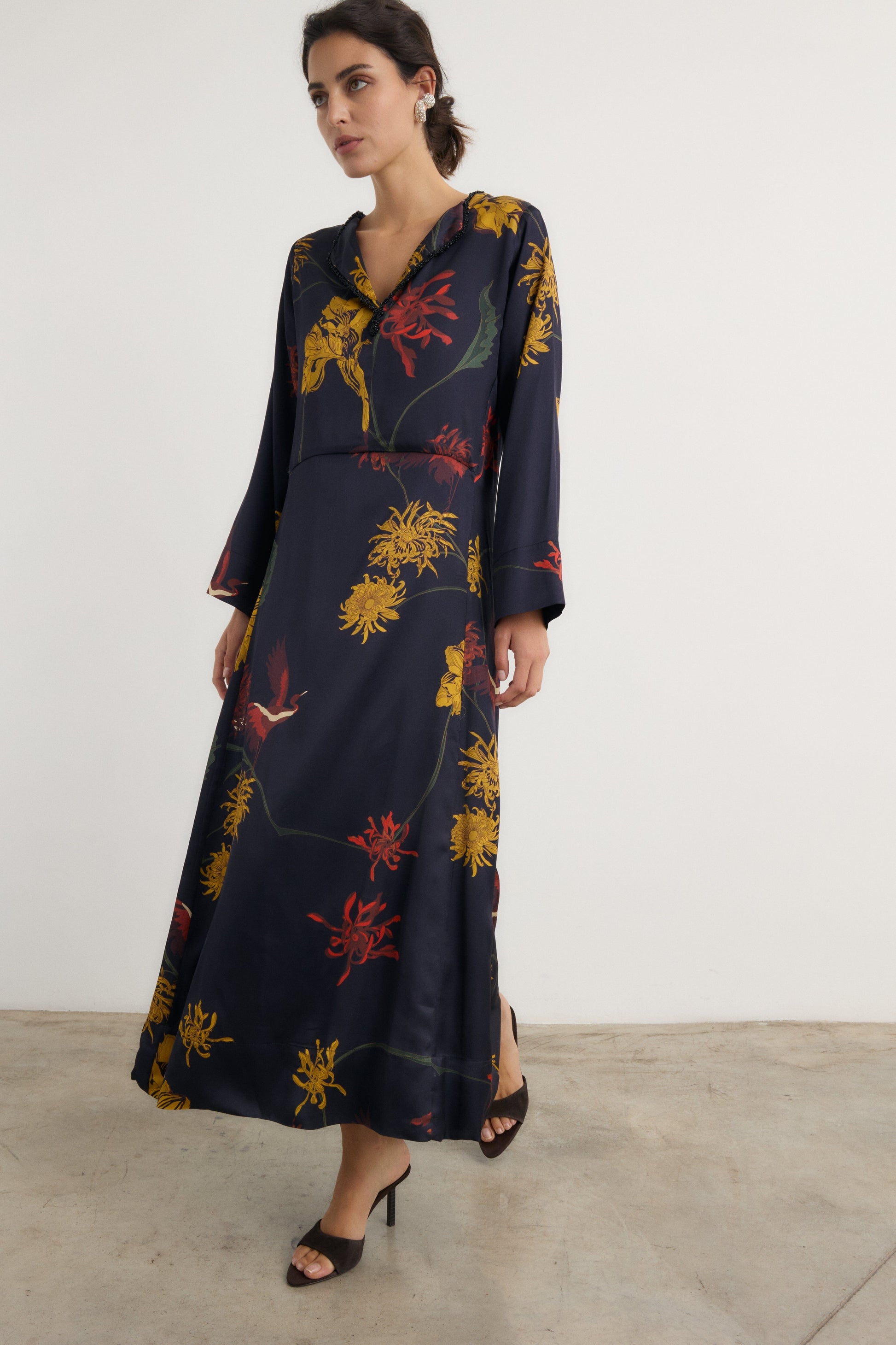 Vestido Frida Flora marino - Preorder Dresses Galcon Studio 