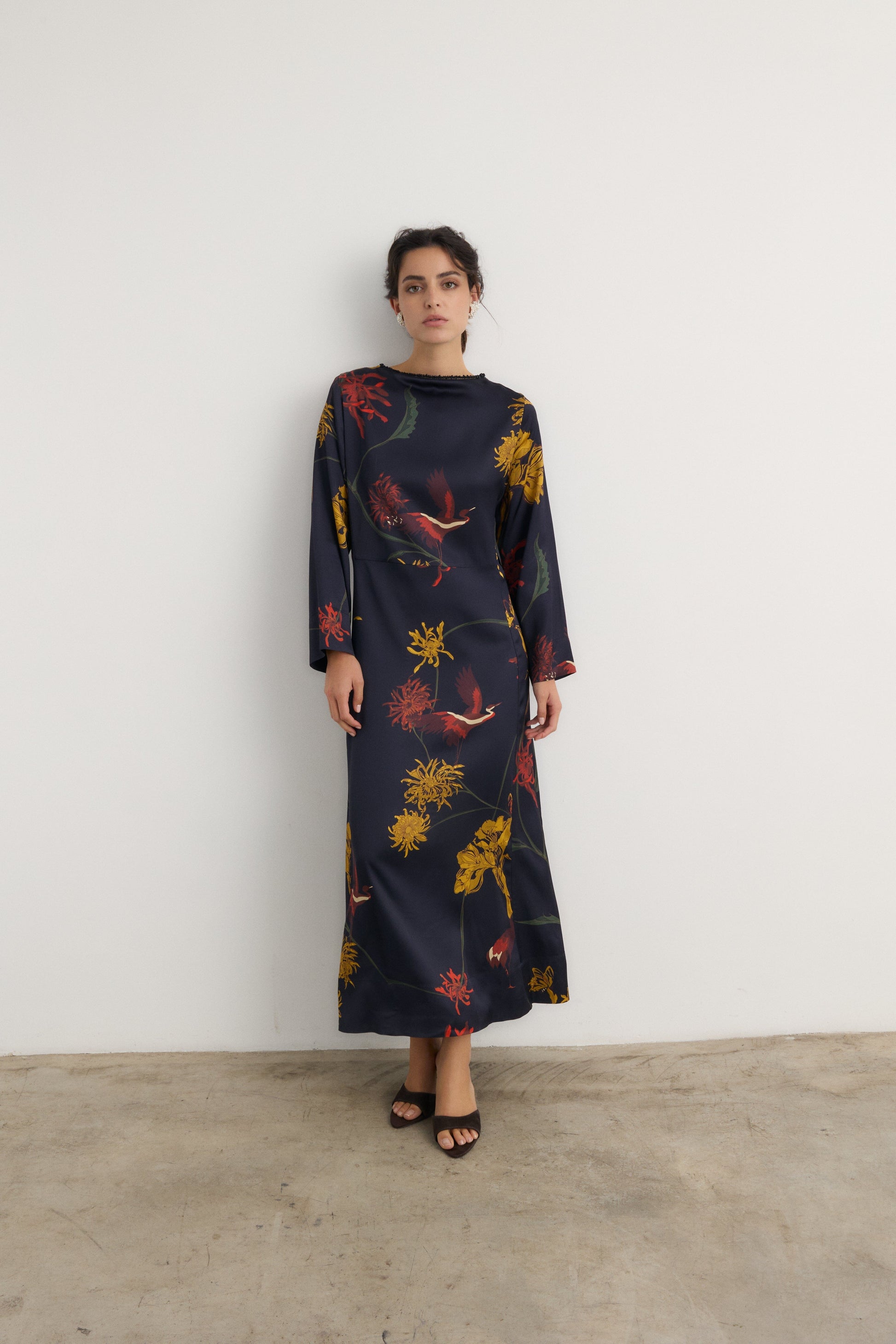 Vestido Frida Flora marino - Preorder Dresses Galcon Studio 