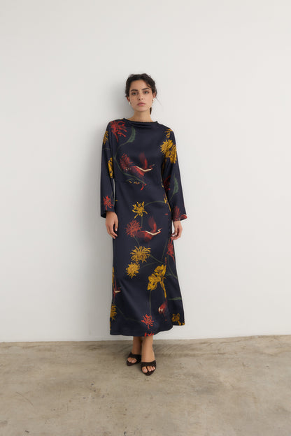 Vestido Frida Flora marino - Preorder Dresses Galcon Studio 