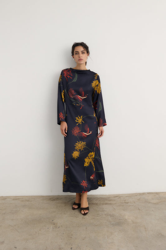 Vestido Frida Flora marino - Preorder Dresses Galcon Studio 