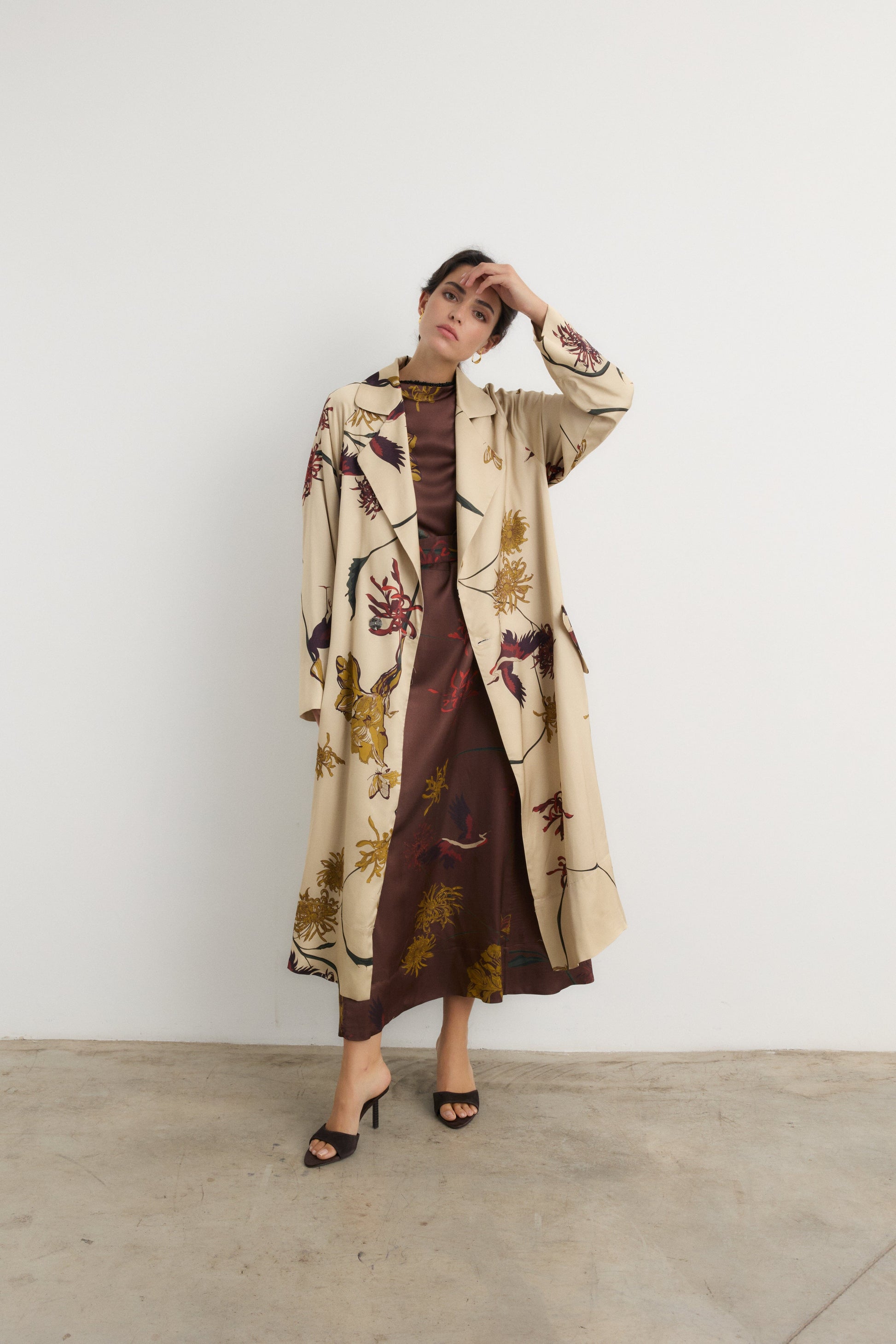 Vestido Frida Flora Marrón - Preorder Dresses Galcon Studio 