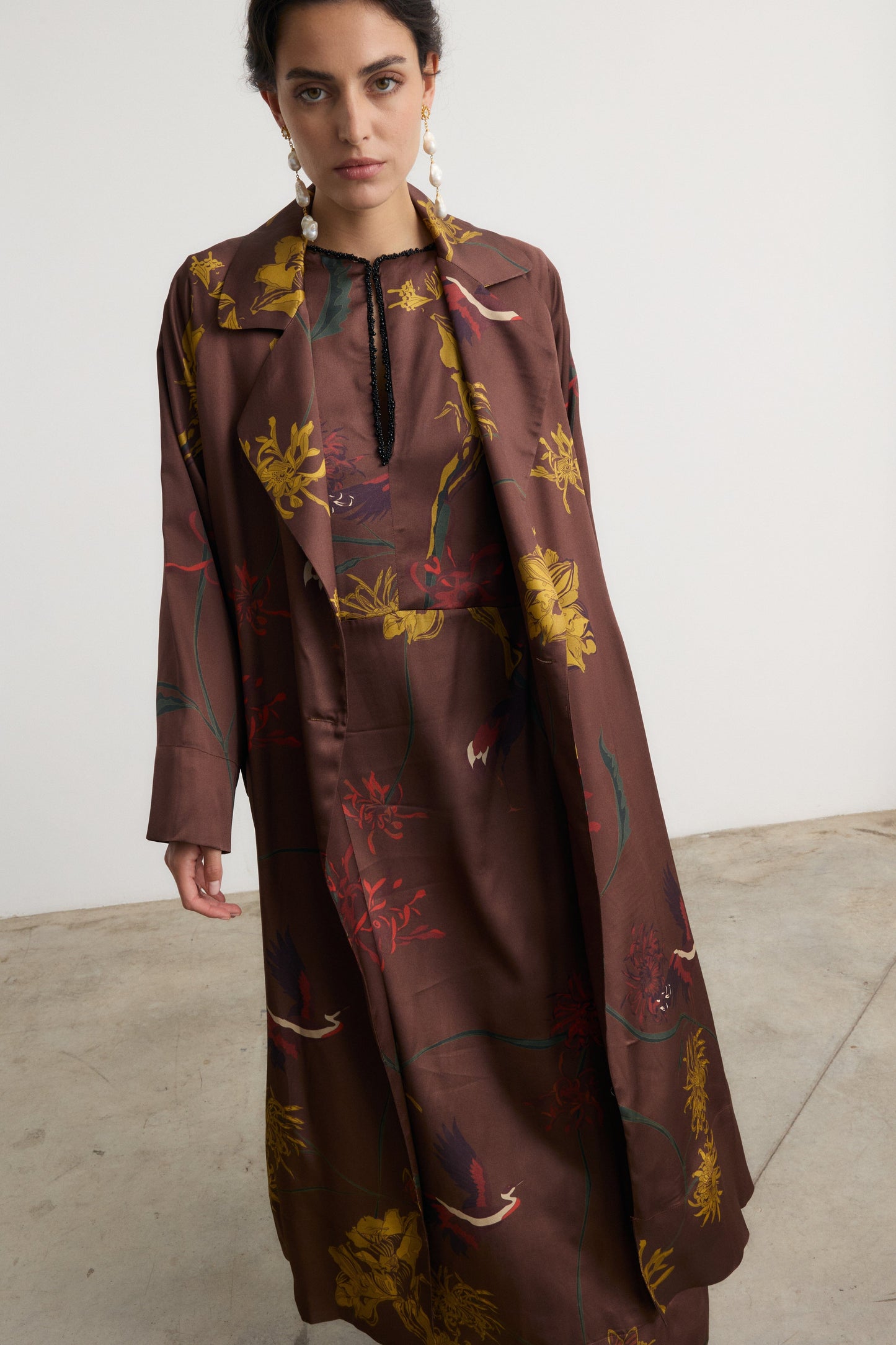 Vestido Frida Flora Marrón - Preorder Dresses Galcon Studio 