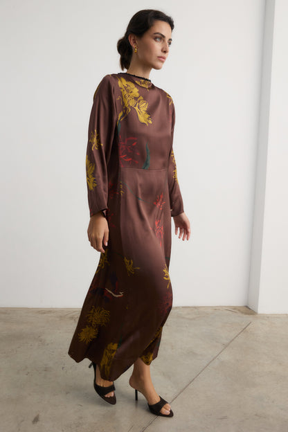 Vestido Frida Flora Marrón - Preorder Dresses Galcon Studio 