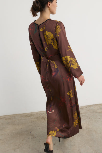 Vestido Frida Flora Marrón - Preorder Dresses Galcon Studio 