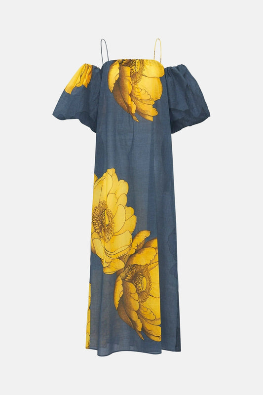 Vestido largo estampado floral de algodón Dresses Mirto 