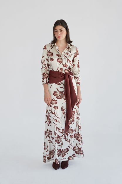Vestido Lida Flores beis Dresses Julise Magon 
