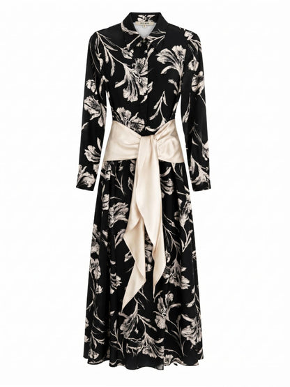 Vestido Lida largo flores negro · Julise Magon · vista 2