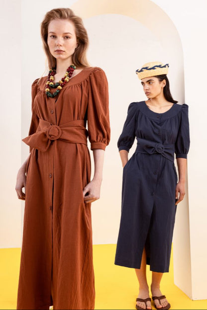 VESTIDO MARGARITA MARRÓN Dresses SOY FASCINANTE 