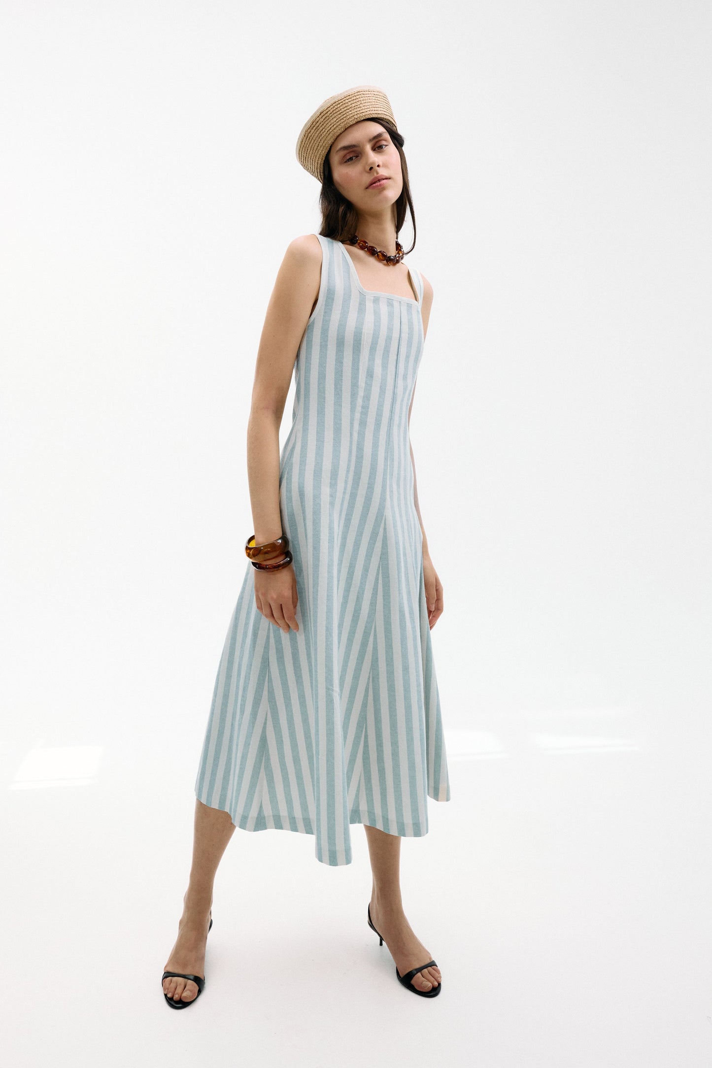 Vestido Marinella Rayas Azul Dresses IPA BRAND 