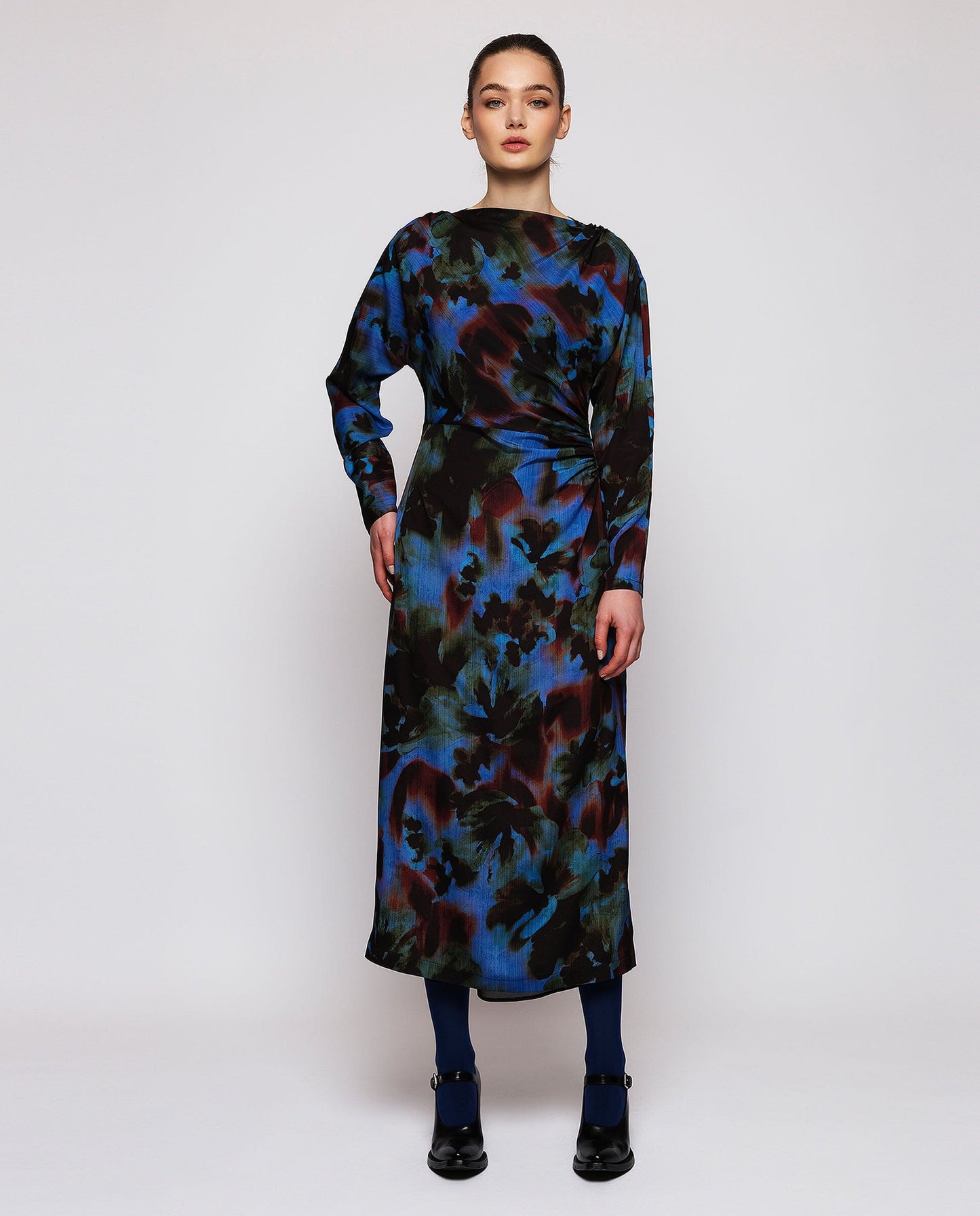 Vestido midi azul estampado Dresses Mirto 