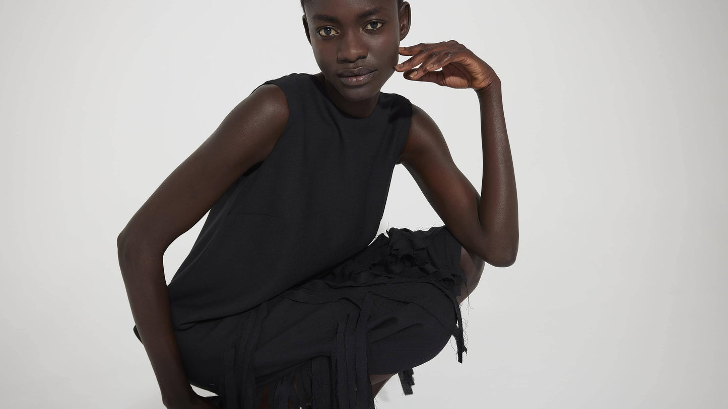 Vestido midi con flecos rusticos Dresses Tot-Hom 