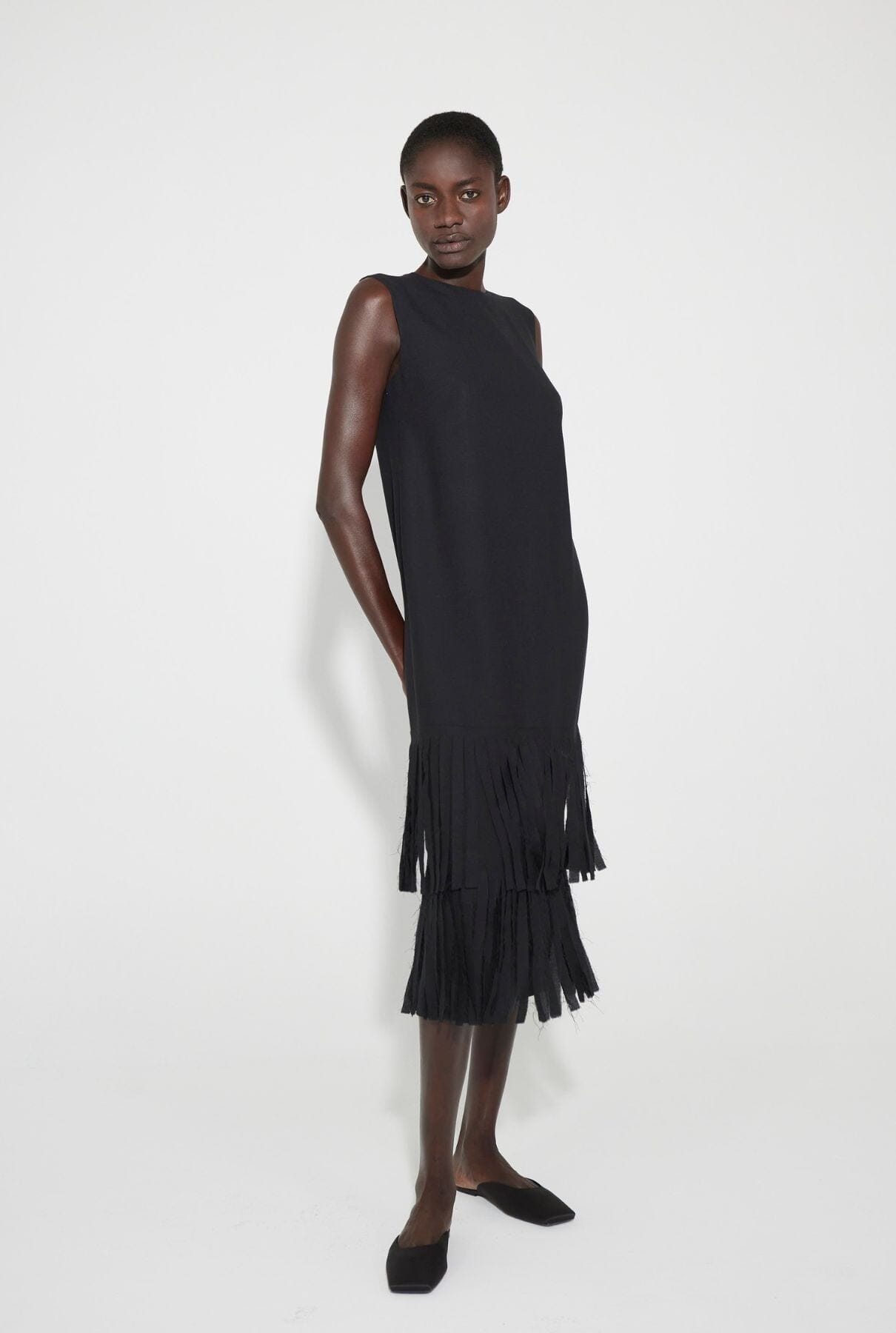 Vestido midi con flecos rusticos Dresses Tot-Hom 