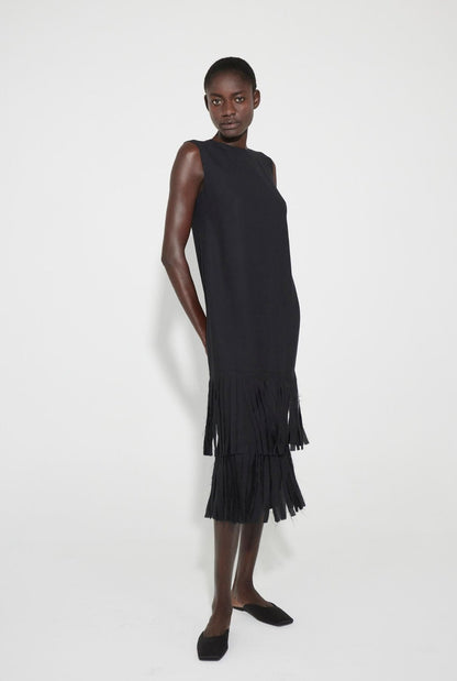 Vestido midi con flecos rusticos Dresses Tot-Hom 