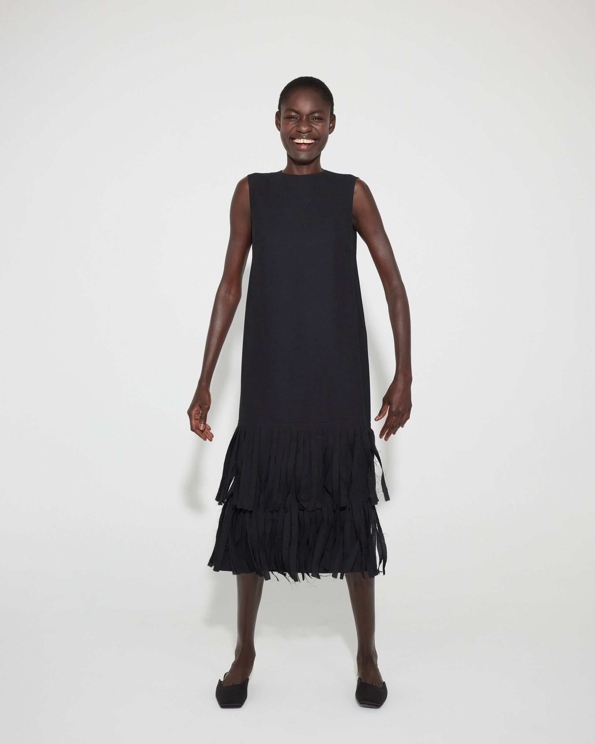 Vestido midi con flecos rusticos Dresses Tot-Hom 