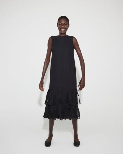 Vestido midi con flecos rusticos Dresses Tot-Hom 