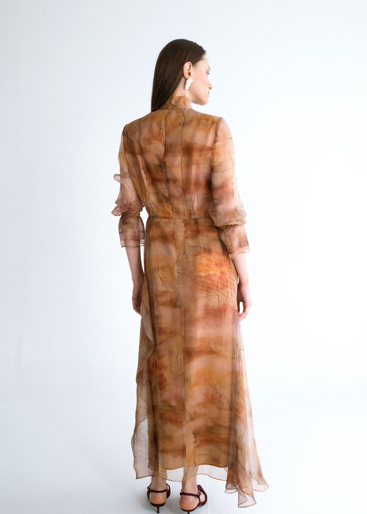 Vestido midi cruzado estampado organza Dresses Miguel Marinero 