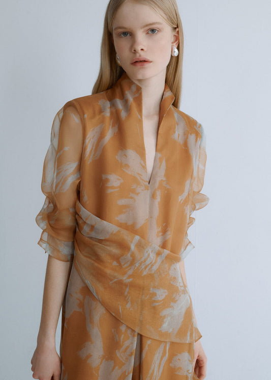 Vestido midi cruzado estampado Vestidos Miguel Marinero 